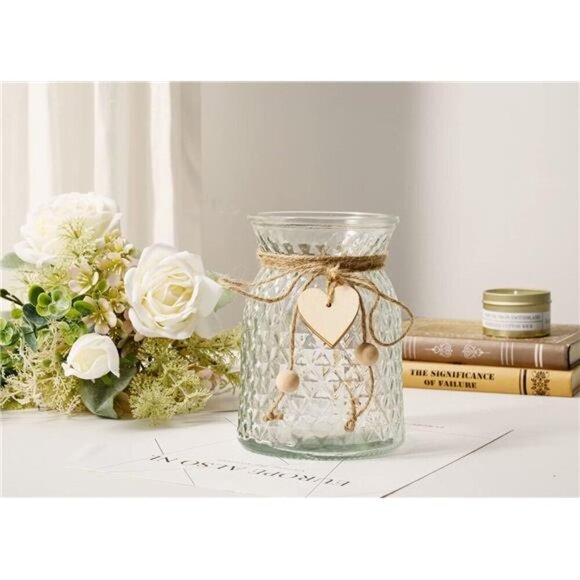 White Silk Roses in Vase Artificial Flowers Table Centerpiece Home Decor - Picture 6 of 7